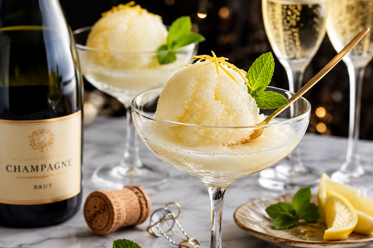 Champagner-Sorbet: Das beste Dessert für besondere Abende